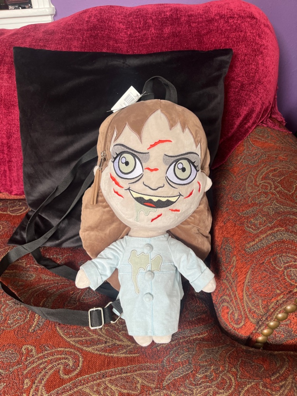The Exorcist plush Regan backpack Hot Topic Horror Gothic